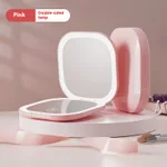 Portable Portable Folding Led Make-up Mirror With Light - Pink 3 Times Double Lamp