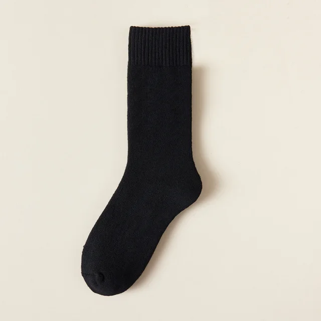 Autumn And Winter Thickening Men's Socks Terry Middle Tube Napping Winter Warm Black - Shop at LoveMi