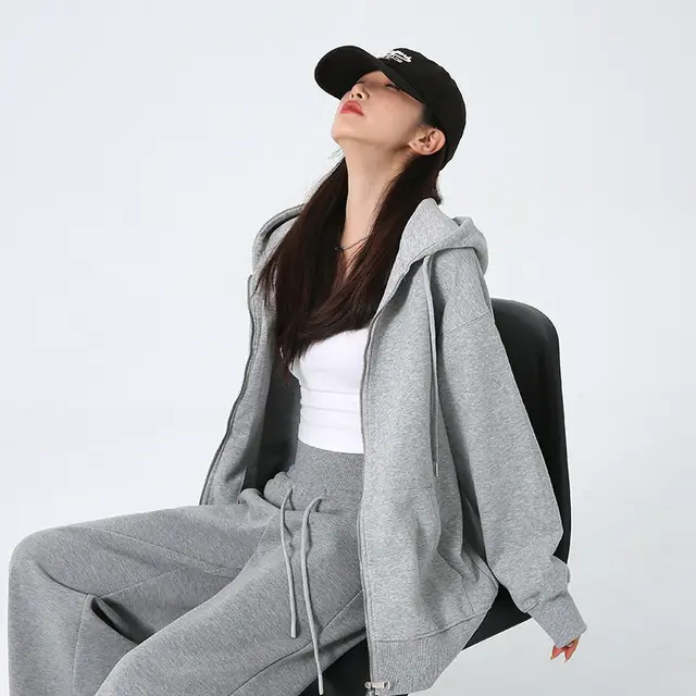 New Korean Style Loose Casual Long Sleeves Cardigan Coat Silver Flower Gray - Shop at LoveMi