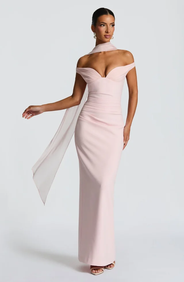 Sexy Tube Top Off shoulder Waist Elastic Hip Dress Pink - Shop at LoveMi