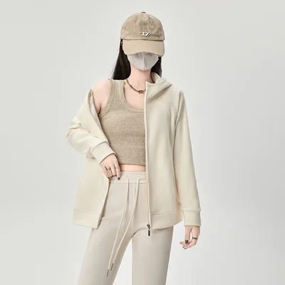 Loose Casual Cardigan Women's Top Spring And Autumn Apricot - Shop at LoveMi