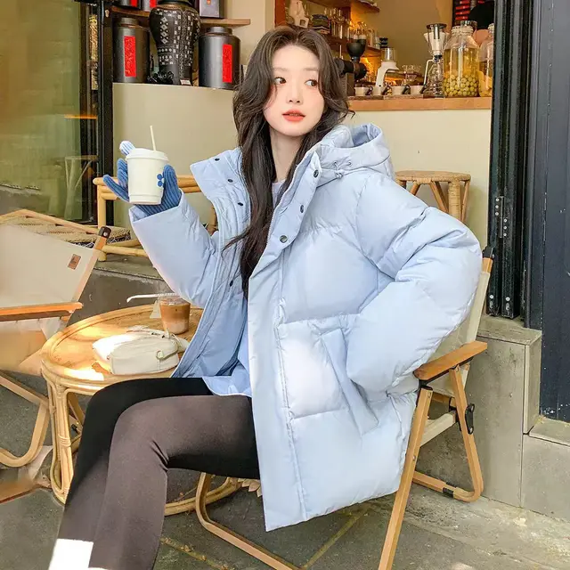 Fashion Thick Loose fitting Hoodie Small Women's Coat Light Milk Blue - Shop at LoveMi