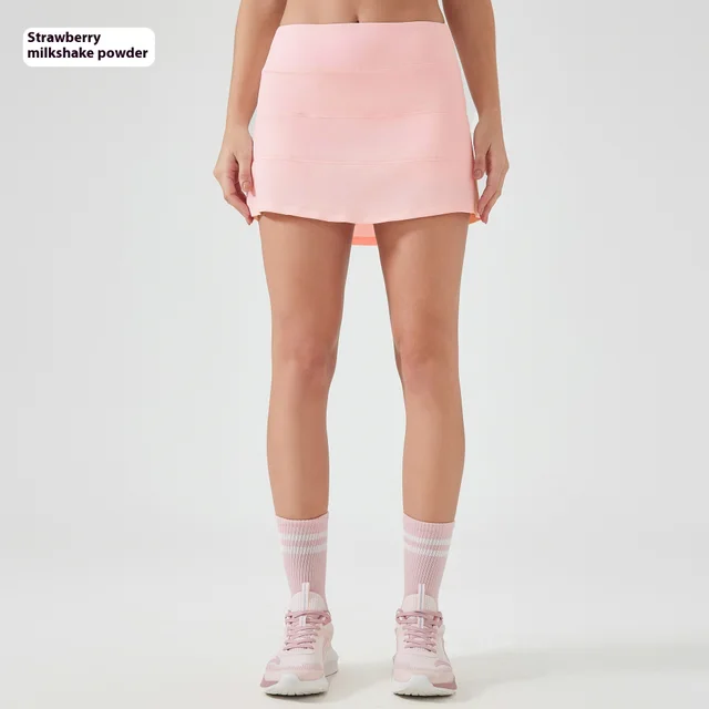 Women's Sports Short Skirt Anti exposure Slimming Cover Strawberry Milk Shake Powder - Shop at LoveMi