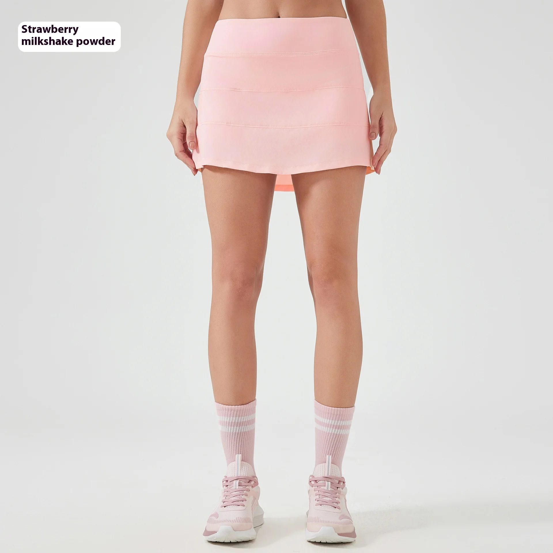 Women's Sports Short Skirt Anti-exposure Slimming Cover - Strawberry Milk Shake Powder