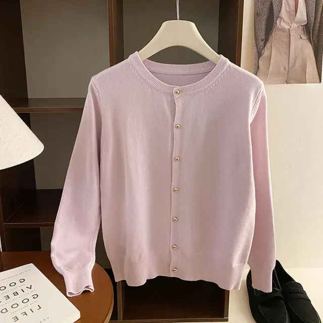 Women's Early Autumn Thin Type Long sleeved Top Pink Purple - Shop at LoveMi
