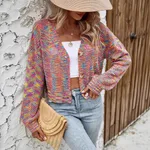 Color Retro Cardigan All-match Sweater Women - Color - View 1