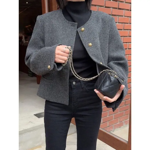Wool Women's Short Coat Autumn And Winter Brown - Shop at LoveMi