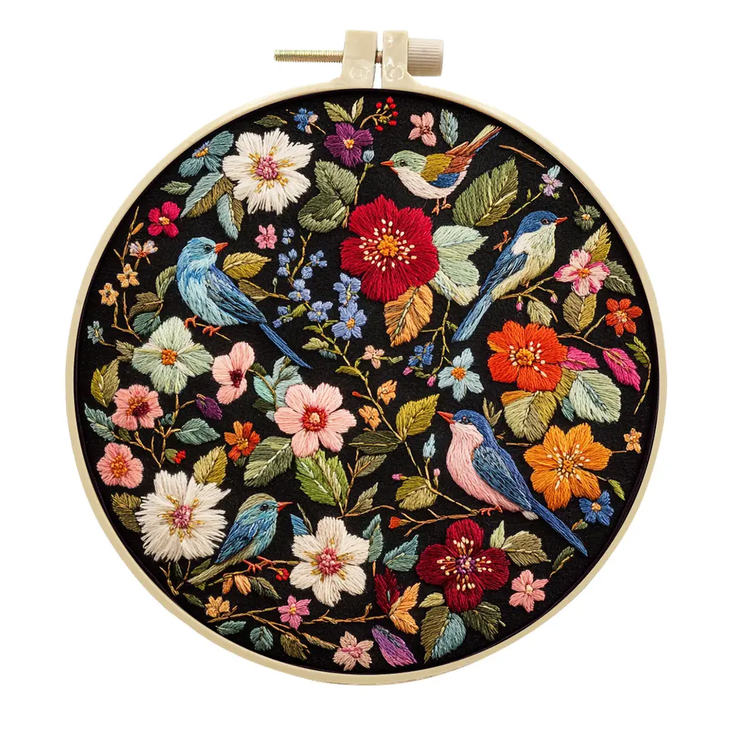Bainiao Embroidery Handmade Fabric Handmade Sewing Material Package - Birds Facing The Phoenix