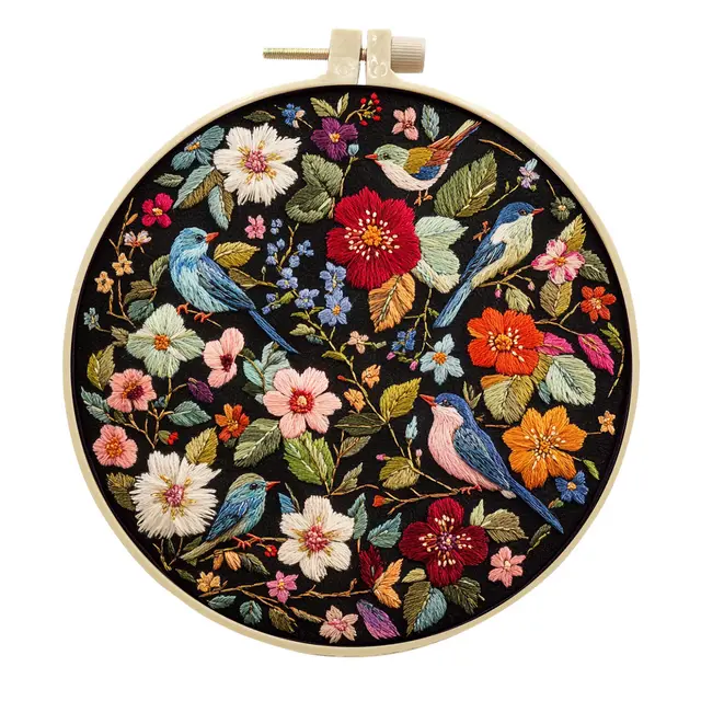 Bainiao Embroidery Handmade Fabric Handmade Sewing Material Package Birds Facing The Phoenix - Shop at LoveMi