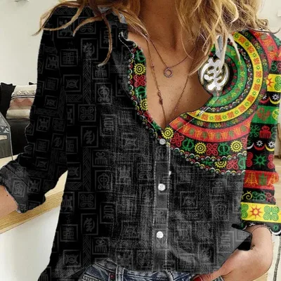 Denim Style Long Sleeve Lapel Shirt 3D Digital Printing Linen 31 S - Shop at LoveMi