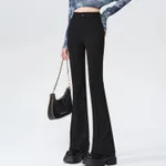 High Waist High-grade Anti-wrinkle Straight Slimming Casual Flared Pants - Black