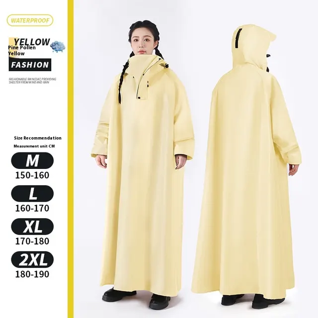 Portable Home Thickened Waterproof One piece Raincoat With Sleeves Preserved Egg Yellow - Shop at LoveMi