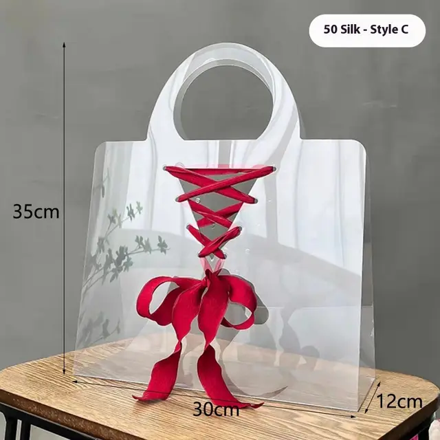 Transparent Gift Bag Flower Packaging Portable 50 Silk Type C - Shop at LoveMi
