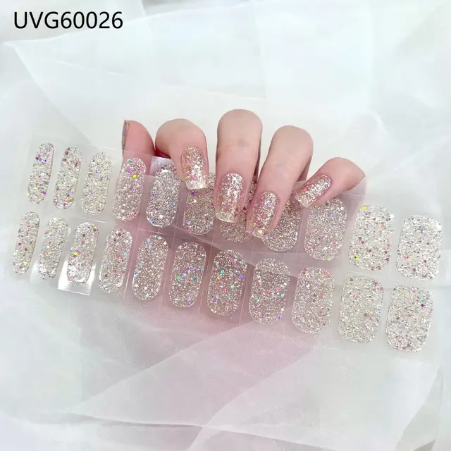 UV Gel Nail Sticker Semi cured Semi baked UV Nail Beauty Patch Uvg60026 - Shop at LoveMi