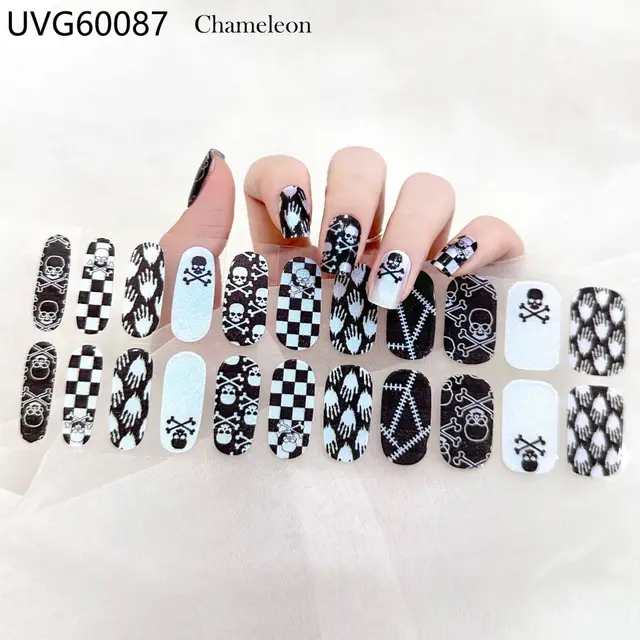 UV Gel Nail Sticker Semi cured Semi baked UV Nail Beauty Patch Uvg60087 - Shop at LoveMi