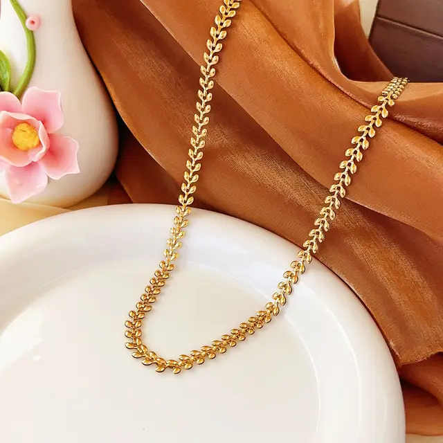 Simulation Gold Hollow Flowers Leaves Watch Chain Gold - Shop at LoveMi