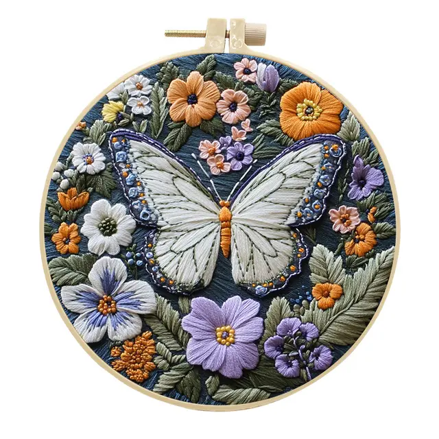 Embroidery Diy Butterfly Handmade Cloth Art Material Kit Kit Butterfly No 2 - Shop at LoveMi