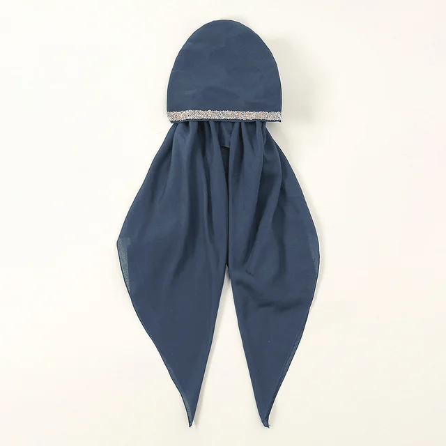 Ethnic Style Solid Color Hot Drilling Tam o' shanter Everyday Joker Europe And America Denim Blue - Shop at LoveMi