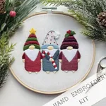 Christmas Kit Embroidery Handicraft DIY Material - Three Santa Claus