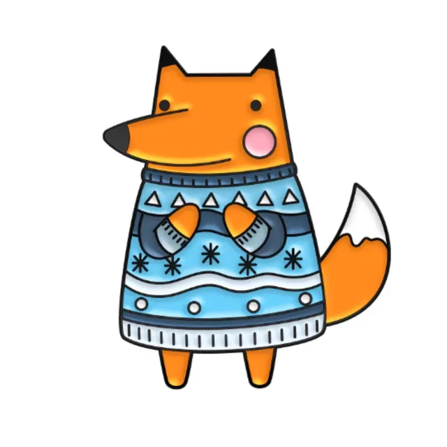 Brooch Cute Japanese Cartoon Metal Badge Pin Fox - Shop at LoveMi