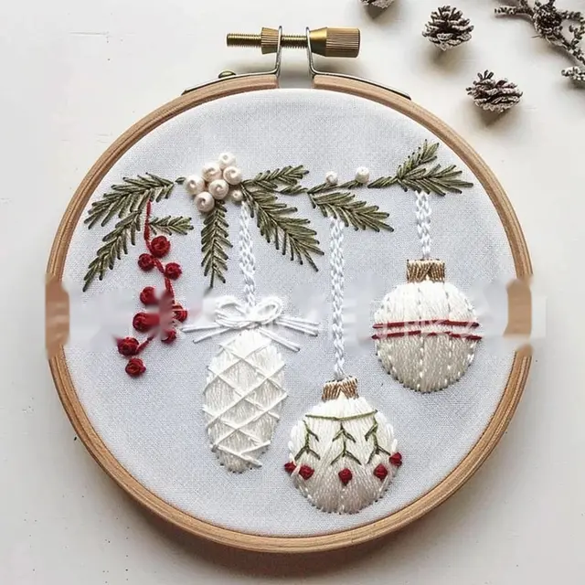 Embroidery Skull Bat Pattern Embroidery Handmade Material Holly Bauble - Shop at LoveMi