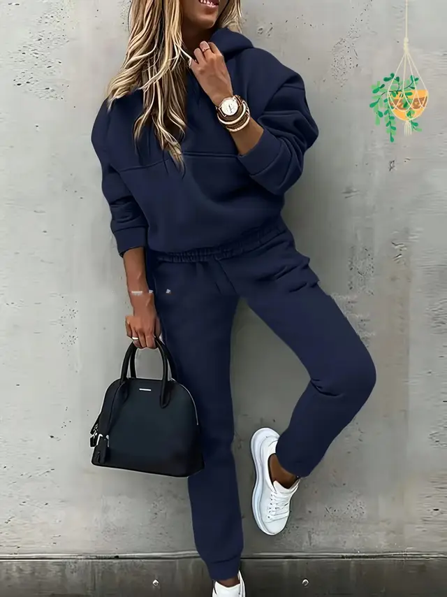 Top And Pants Hoodie Street Suit Navy Blue - Shop at LoveMi