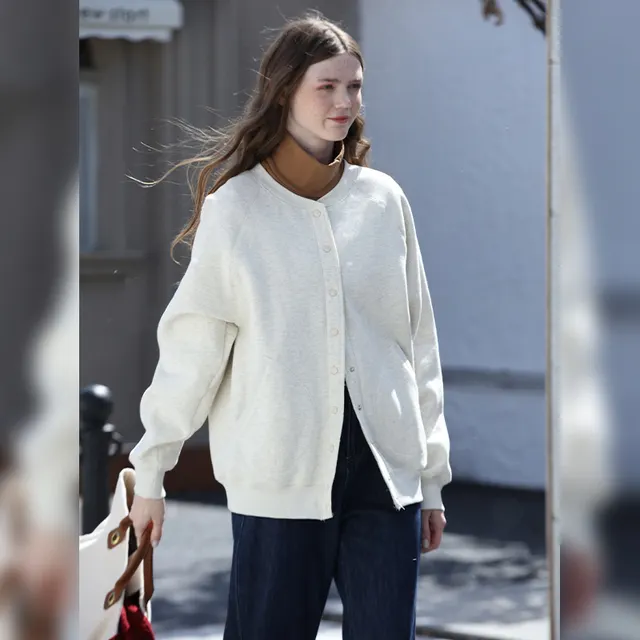 Casual Solid Color Hoodie Jacket Women Korean Style Shallow Flower Ash - Shop at LoveMi