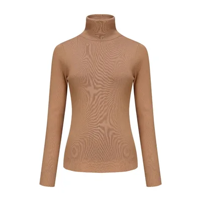 Women's Clothing High Neck Inner Wear Fashion Tops Camel - Shop at LoveMi