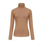 Women's Clothing High Neck Inner Wear Fashion Tops - Camel