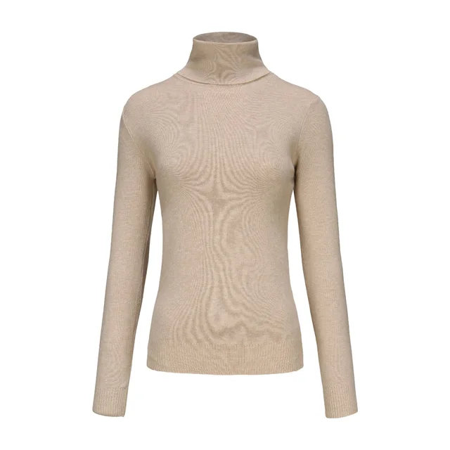 Women's Clothing High Neck Inner Wear Fashion Tops Sand Color - Shop at LoveMi