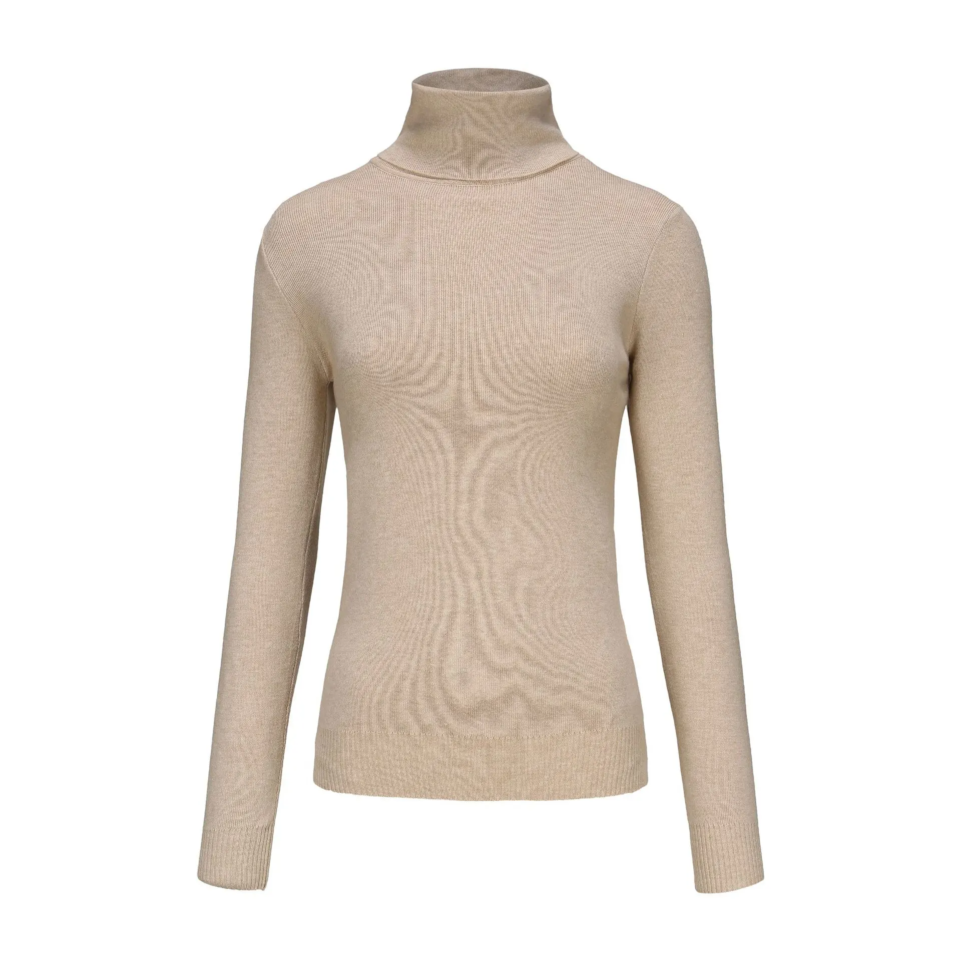 Women's Clothing High Neck Inner Wear Fashion Tops - Sand Color - View 1