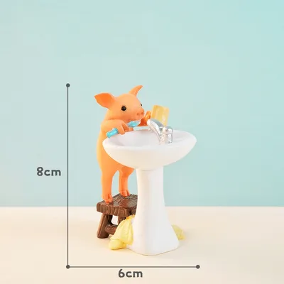 Resin Toilet Pig Frog Figurine Free Gift Car Decoration Wash Up - Shop at LoveMi