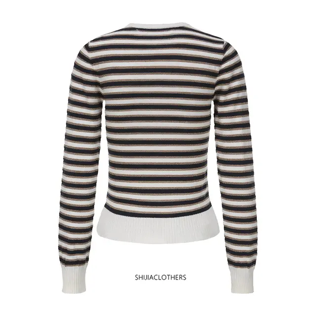 Women's Basic Thin Gold Mercerized Striped Shirt Colorful Stripes - Shop at LoveMi