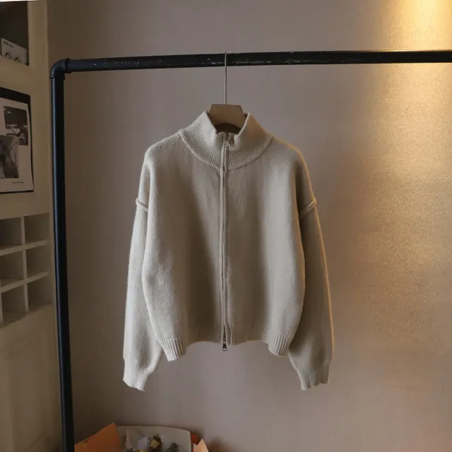Loose All match Solid Color Premium Sweater Coat Beige - Shop at LoveMi
