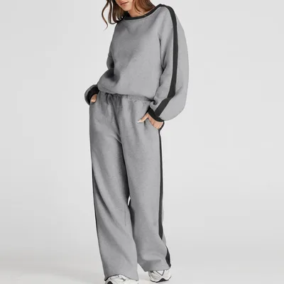 Leisure Simple Graceful Color Matching Long Sleeve Loose Commute Style Base Pullover Sweatshirt And Sweatpants Tz70646Yen12 Xl - Shop at LoveMi