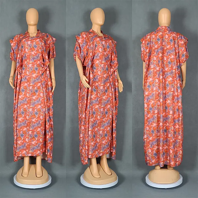 African Style Printing Plus Size Dress Red - Shop at LoveMi