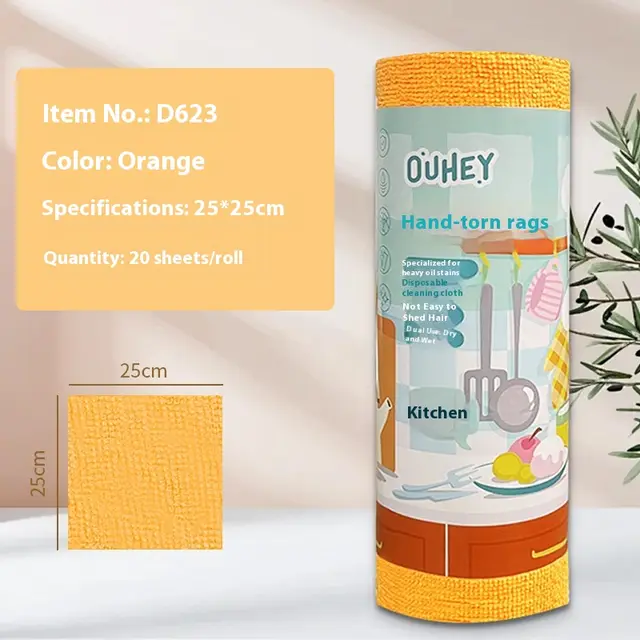 Kitchen Washable Household Cleaning Disposable Dishcloth Ouhey Orange - Shop at LoveMi