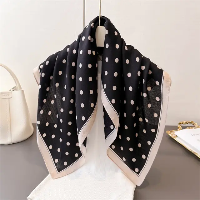 Women's Geometric Dot Herringbone Sunscreen Scarf Fr1331 Black - Shop at LoveMi