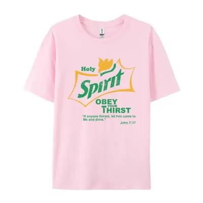 Short Sleeve Pattern T shirt Unisex Pink - Shop at LoveMi
