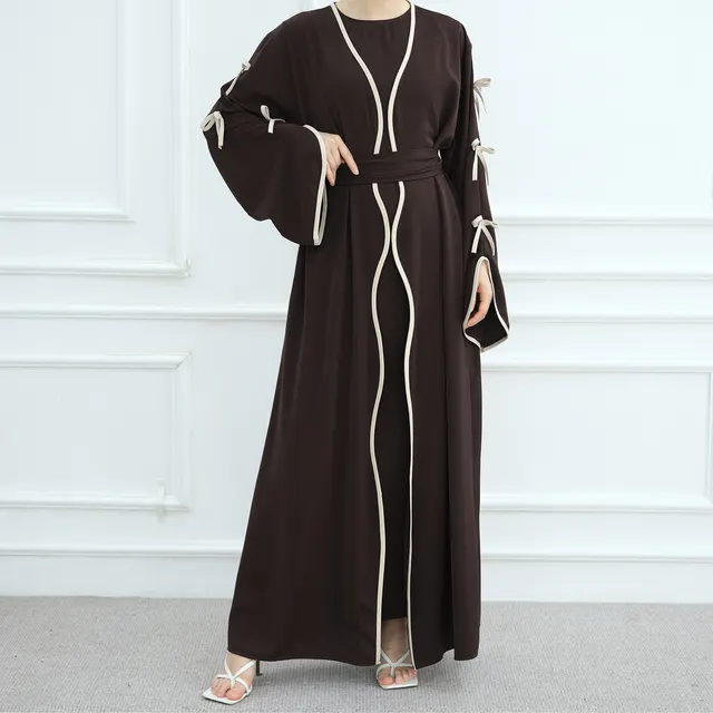 Pure Beautiful Bow Cardigan With Inner Wear For Women Dress Brown - Shop at LoveMi