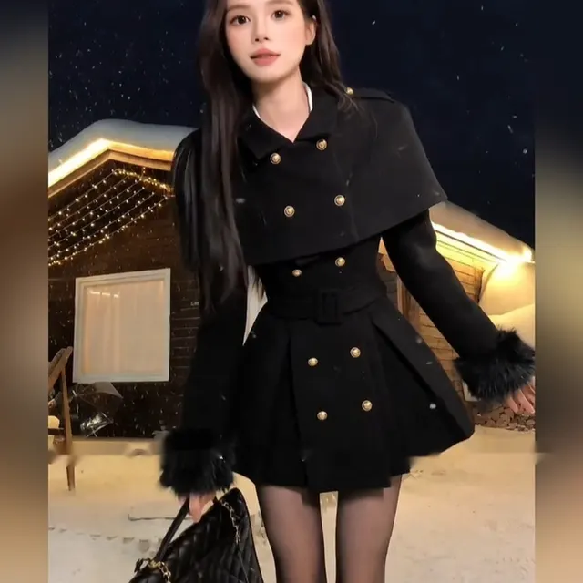 French Style Retro Waist controlled Woolen Coat For Women Autumn And Winter Coat - Shop at LoveMi