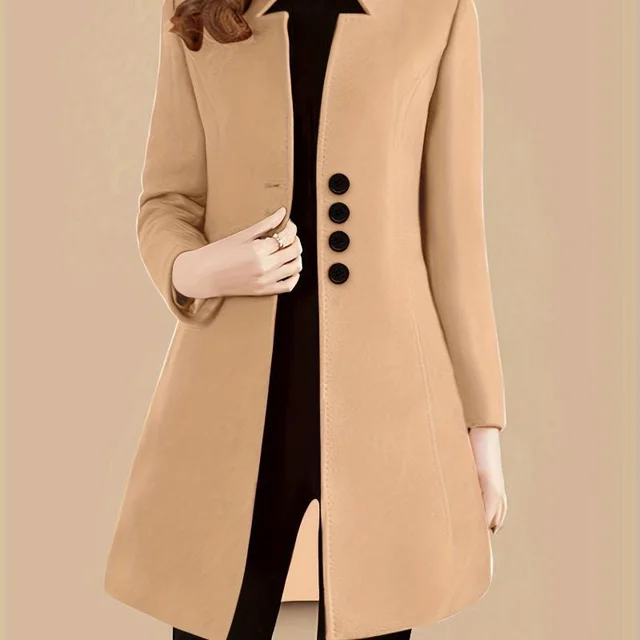 Fashion Slim fit Temperament Slimming Women's Coat Khaki - Shop at LoveMi