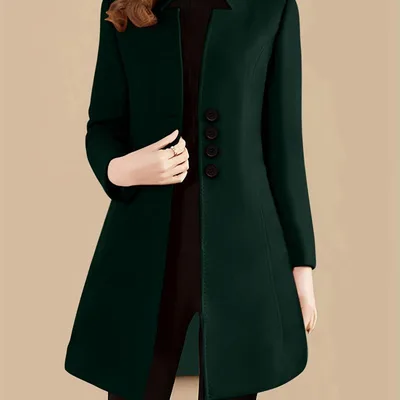 Fashion Slim fit Temperament Slimming Women's Coat Malachitegreen - Shop at LoveMi