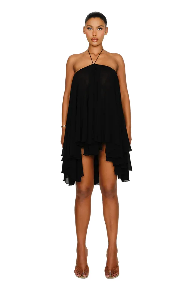 A Fashionable And Personalized One shoulder Dress For Women Black - Shop at LoveMi