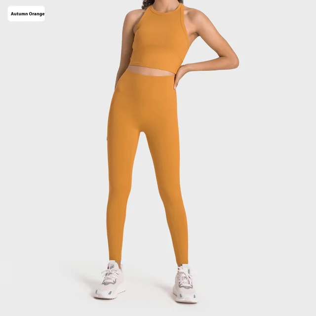 Elastic Yoga Clothes Suit Ankle length Pants Vest Size6 - Shop at LoveMi