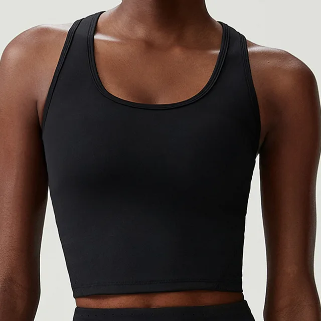 Tennis Suit Vest Women's Plus Size Fitness Running Exercise With Chest Pad Black - Shop at LoveMi