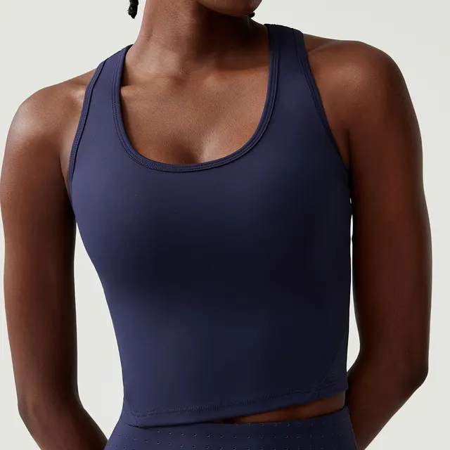 Tennis Suit Vest Women's Plus Size Fitness Running Exercise With Chest Pad Blue - Shop at LoveMi