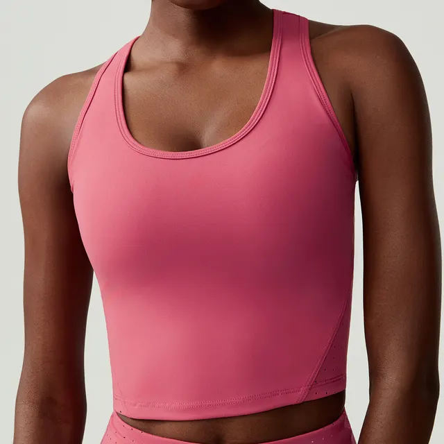 Tennis Suit Vest Women's Plus Size Fitness Running Exercise With Chest Pad Rose - Shop at LoveMi