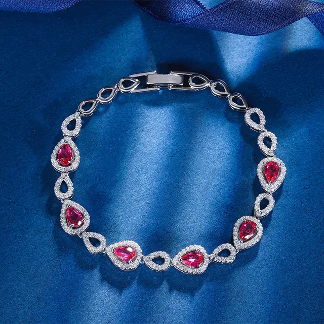 European And American Retro Diamond Bracelet Red Corundum - Shop at LoveMi