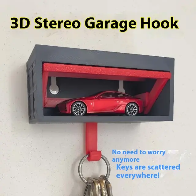 Solid Color Simple Wall mounted Garage Key Hook Pendant Black And Red Combo - Shop at LoveMi